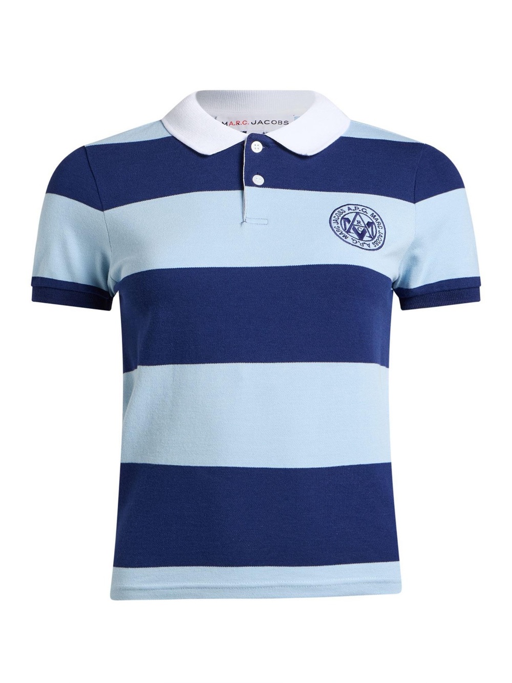 A.P.C. x Marc Jacobs The Shrunken Polo Women’s L Blue Stripe Cotton Collab